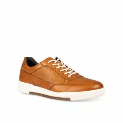 Baskets COGNAC DENIM SIDE CUIR