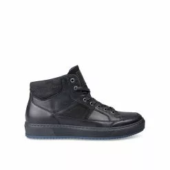 Baskets NOIR DENIM SIDE CUIR -magasin de chaussures baskets noir denim side cuir 7