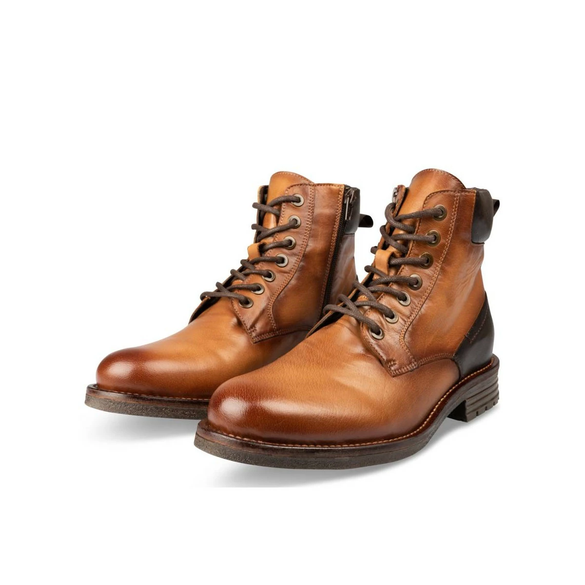 Bottines COGNAC DENIM SIDE CUIR 1 Bottines COGNAC DENIM SIDE CUIR