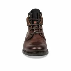 Bottines COGNAC DENIM SIDE CUIR -magasin de chaussures bottines cognac denim side cuir 24