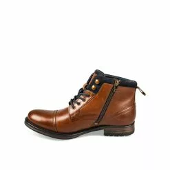 Bottines MARRON DENIM SIDE CUIR -magasin de chaussures bottines marron denim side cuir 102