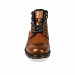 Bottines MARRON DENIM SIDE CUIR -magasin de chaussures bottines marron denim side cuir 103