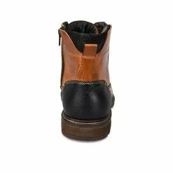 Bottines MARRON DENIM SIDE CUIR -magasin de chaussures bottines marron denim side cuir 121