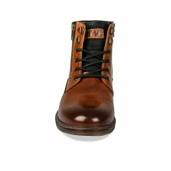 Bottines MARRON DENIM SIDE CUIR -magasin de chaussures bottines marron denim side cuir 123