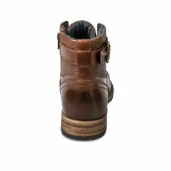 Bottines MARRON DENIM SIDE CUIR -magasin de chaussures bottines marron denim side cuir 27