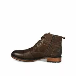 Bottines MARRON DENIM SIDE CUIR -magasin de chaussures bottines marron denim side cuir 69