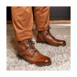 Bottines MARRON DENIM SIDE CUIR -magasin de chaussures bottines marron denim side cuir 81