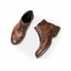 Bottines MARRON DENIM SIDE CUIR -magasin de chaussures bottines marron denim side cuir 85