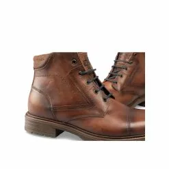 Bottines MARRON DENIM SIDE CUIR -magasin de chaussures bottines marron denim side cuir 86